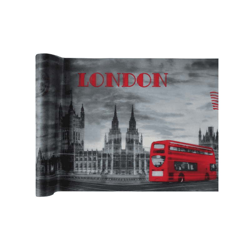 CHEMIN DE TABLE LONDON ROUGE 30 CM X 5 METRES