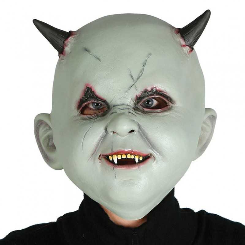 MASQUE LATEX BEBE DIABLE VERT
