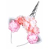 SERRE TETE LICORNE ROSE PASTEL ET ARGENT