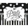 6 CARTES D'INVITATIONS NOIR ET ARGENT PARTY