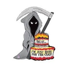 BALLON METALLIQUE FAUCHEUSE D'HALLOWEEN 89 CM DE HAUT