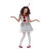 DEGUISEMENT FILLE CLOWN VINTAGE GRIS ET ROUGE TAILLE M