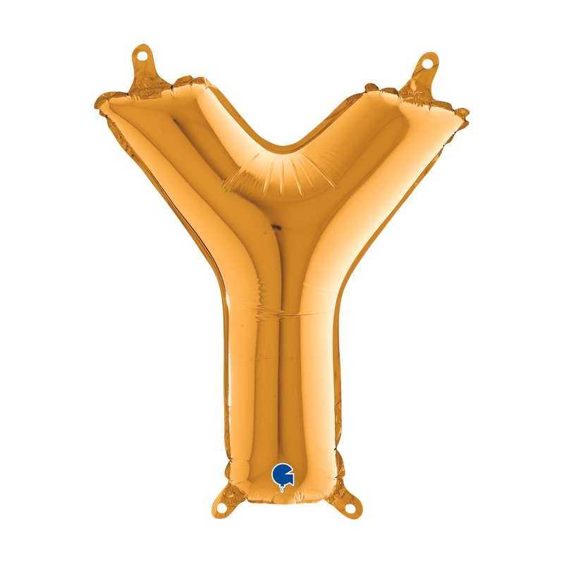BALLON METALLIQUE LETTRE Y OR 35 CM