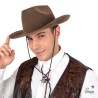 CHAPEAU IMITATION DAIM COW BOY ADULTE MARRON