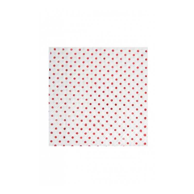 20 SERVIETTES METALLISEES ROUGE 25 X 25 CM