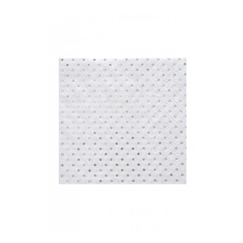 20 SERVIETTES METALLISEES ARGENT 25 X 25 CM