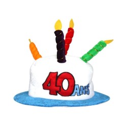 CHAPEAU GATEAU ANNIVERSAIRE 40 ANS