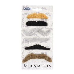 LOT 6 MOUSTACHES ADHESIVES ADULTES