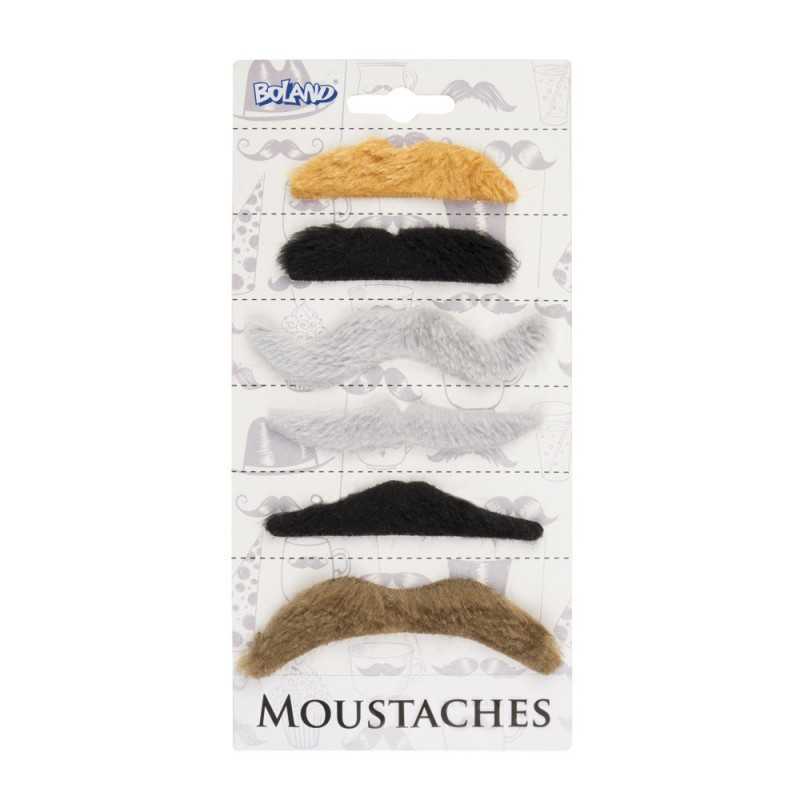 LOT 6 MOUSTACHES ADHESIVES ADULTES