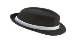 CHAPEAU BORSALINO NOIR BANDE BLANCHE ADULTE