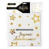 URNE ANNIVERSAIRE PARTY CHIC BLANC ET OR