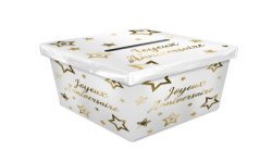 URNE ANNIVERSAIRE PARTY CHIC BLANC ET OR