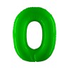 BALLON METALLIQUE CHIFFRE 0 VERT FLUO 100 CM