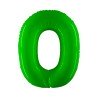 BALLON METALLIQUE CHIFFRE 0 VERT FLUO 100 CM