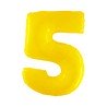 BALLON METALLIQUE CHIFFRE 5 JAUNE FLUO 100 CM