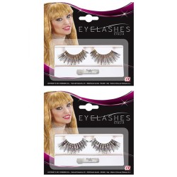LONG FAUX CILS AVEC TUBE DE COLLE ARGENT OU OR