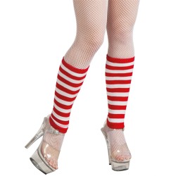 JAMBIERES OU GUETRES RAYEES BLANC ET ROUGE 