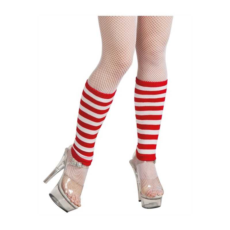 JAMBIERES OU GUETRES RAYEES BLANC ET ROUGE