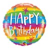BALLON METALLIQUE ROND HAPPY BIRTHDAY MULTICOLORE 46 CM