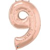 BALLON METALLIQUE CHIFFRE 9 ROSE GOLD 86 CM