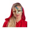 DEMI-MASQUE LOUP VENISE AVEC NOTE DE MUSIQUE ROUGE ET BLEU 