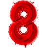 BALLON METALLIQUE CHIFFRE 8 ROUGE 66 CM