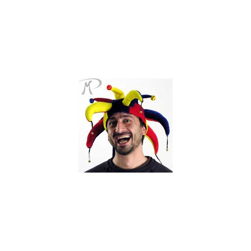 CHAPEAU MULTICOLORE BOUFON FOU DU ROI AVEC GRELOTS
