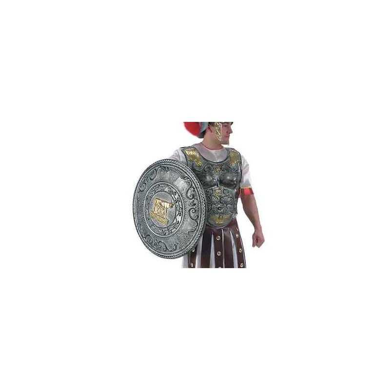 BOUCLIER ARGENT AVEC SYMBOLE ROMAIN DORE