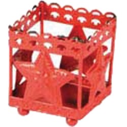 PHOTOPHORE CARRE METAL ROUGE 6.5 CM