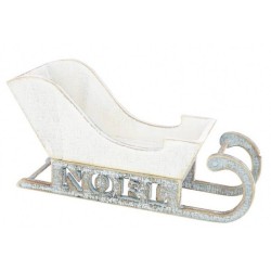 LUGE TRAINEAU BOIS BLANC NOEL