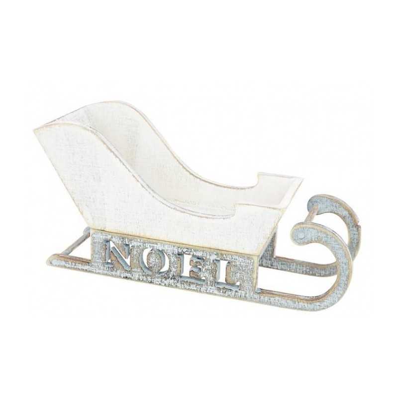 LUGE TRAINEAU BOIS BLANC NOEL