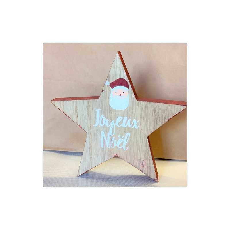 CENTRE DE TABLE ETOILE JOYEUX NOEL NATUREL 