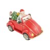 VOITURE PERE NOEL ROUGE AVEC SAPIN 15.5 X 10 CM