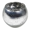 BOUGEOIR BOULE ARGENT METAL 10 CM X 8.5 CM