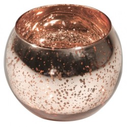 BOUGEOIR BOULE ROSE GOLD METAL 10 CM X 8.5 CM