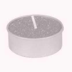 SET DE 6 BOUGIES CHAUFFE PLAT ARGENT PAILLETTE 3.5 CM 