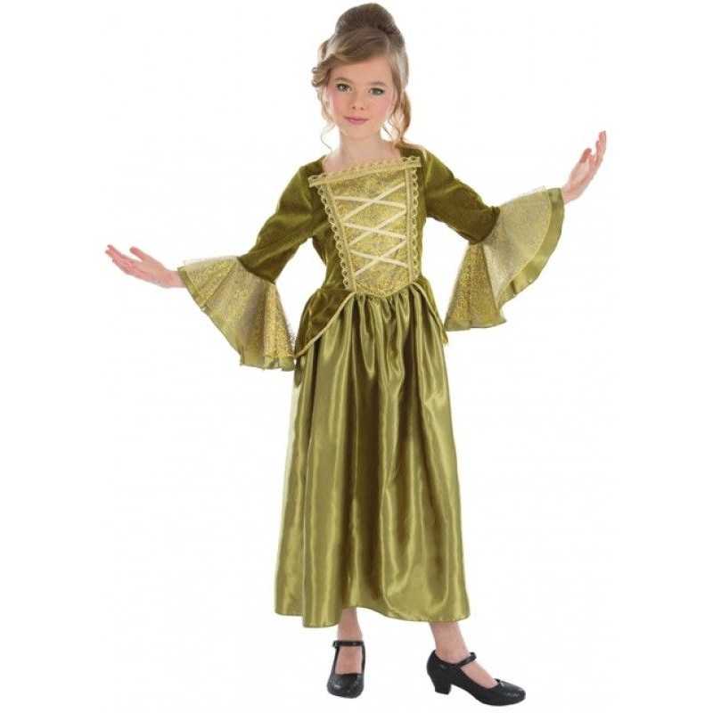 DEGUISEMENT ROBE PRINCESSE VERTE MEDIEVALE TAILLE 128