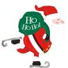 BALLON METALLIQUE PERE NOEL SUR PATINS 89 CM