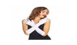 GANTS LONGS POLYESTER 40 CM BLANCS