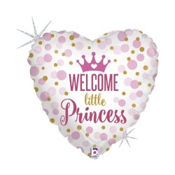 BALLON METALLIQUE BEBE PRINCESSE SCINTILLANT HOLOGRAPHIQUE 46CM