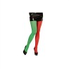 COLLANTS BICOLORES ELF OU LUTIN ADULTE ROUGE ET VERT