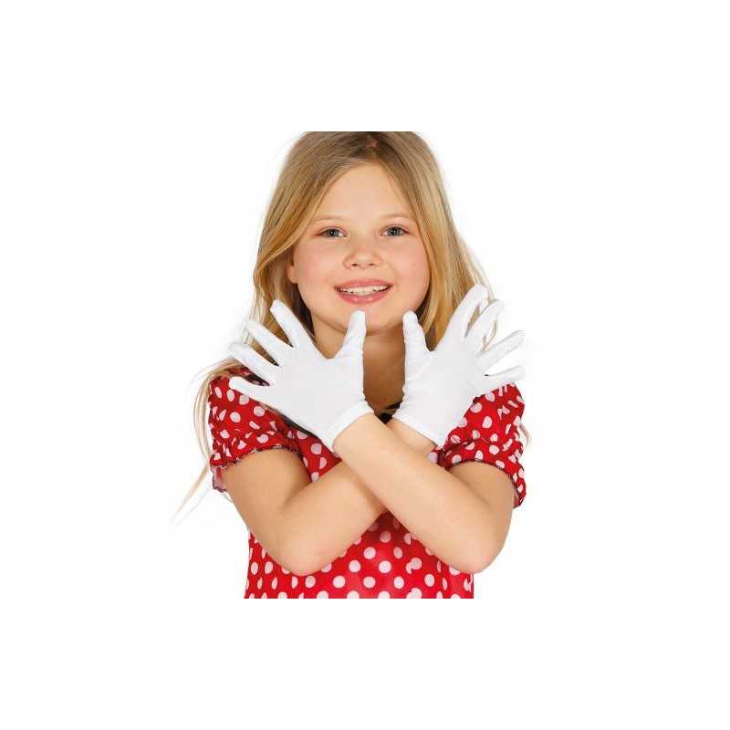 GANTS COURTS BLANC ENFANT 17 CM