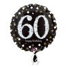 BALLON METALLIQUE 45CM HAPPY BIRTHDAY 60 NOIR OR HOLO