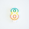 BOUGIE MULTICOLORE CHIFFRE 8