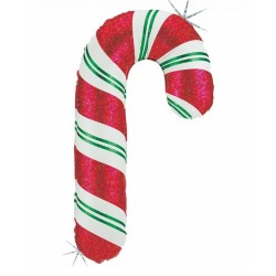 BALLON METALLIQUE CANDY CANE DE NOEL 89 CM