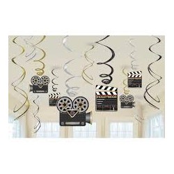 12 SUSPENSIONS CAMERA ET CLAP DE CINEMA