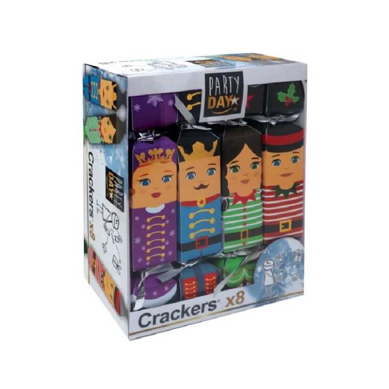 8 CRACKERS DE FETE NUTCRACKERS AVEC MASQUES SELFIES