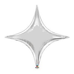 BALLON METALLIQUE ETOILE STARPOINT ARGENT 79 X 78.5 CM