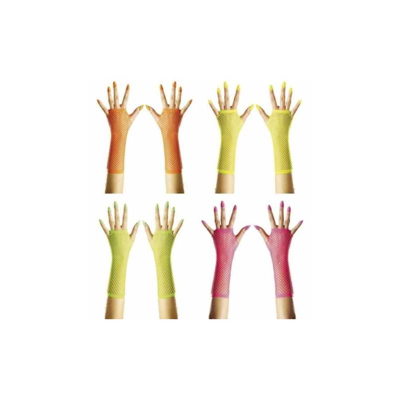 MITAINES FILET ROSE FLUO 33 CM