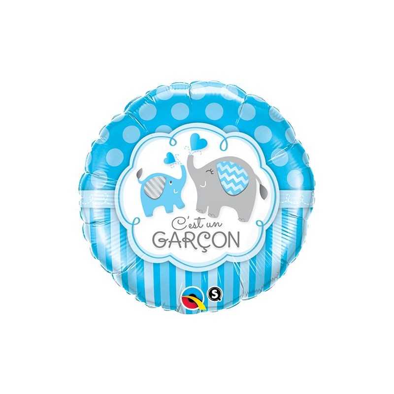 BALLON METALLIQUE 46CM GARCON ELEPHANT